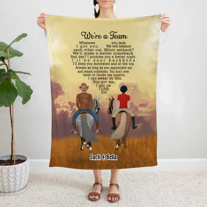 We're A Team Horse Riding Couple - Personalized Gifts Custom Horse Blanket for Couples, Horse Riding Lovers