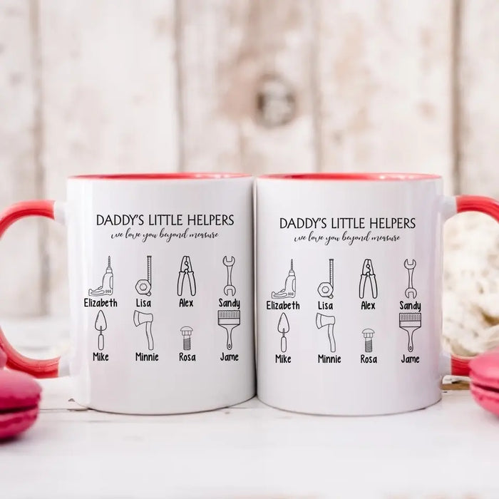 Grandpa's Little Helpers We Love You Beyond Measure - Personalized Gifts Custom Mug for Grandpa, Father's Day Gifts