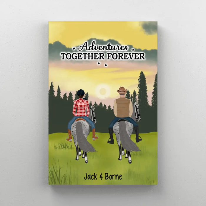 Adventures Together Forever - Personalized Gifts Custom Horse Canvas for Families and Couples, Horse Riding Lovers