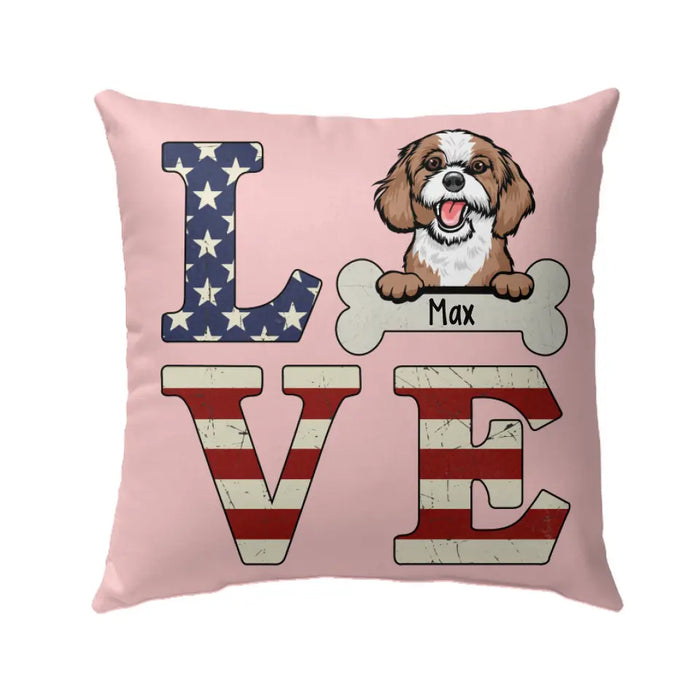 Personalized Pillow, Pet Love Dog and Cat Custom Gift For Dog and Cat Lovers