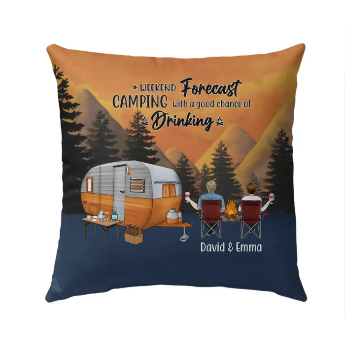 Personalized Pillow, Camping Partners - Family, Gift For Campers