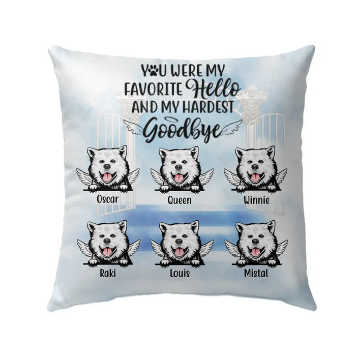 Personalized Pillow, You Were My Favorite Hello And Hardest Goodbye, Gift For Dog Lovers, Cat Lovers