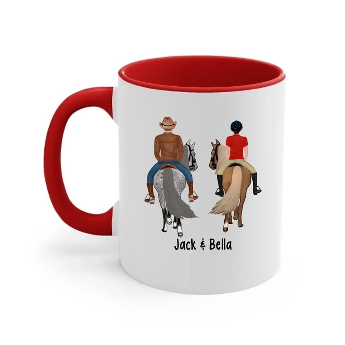 Couples Who Ride Together Stay Together - Personalized Gifts Custom Horse Riding Mug for Couples, Horse Riding