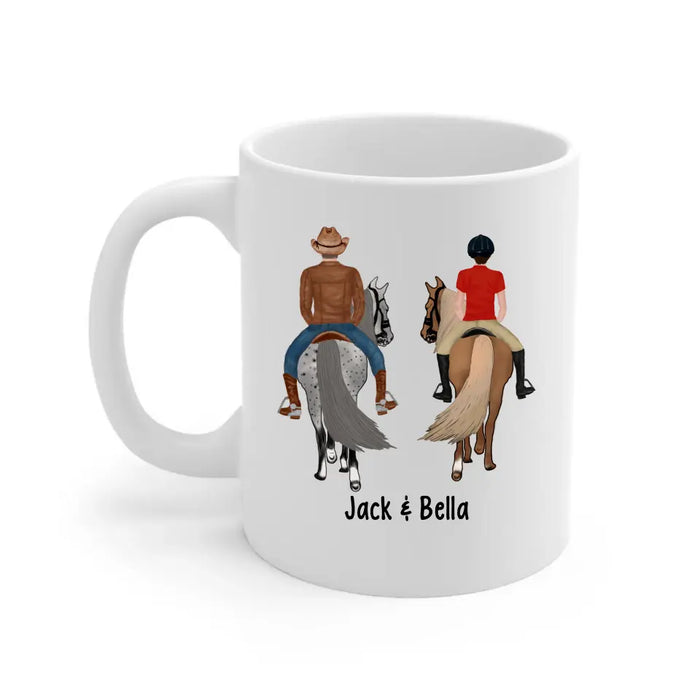 Couples Who Ride Together Stay Together - Personalized Gifts Custom Horse Riding Mug for Couples, Horse Riding