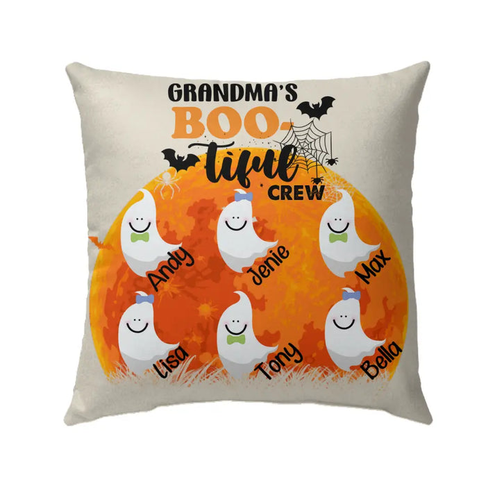 Personalized Pillow, Grandma's Bootiful Crew, Halloween Gift for Grandma, Mother, Family