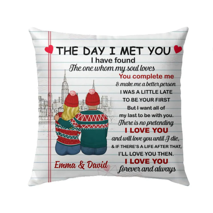 Personalized Pillow, The Day I Met You, Gift For Christmas, Gift For Couple