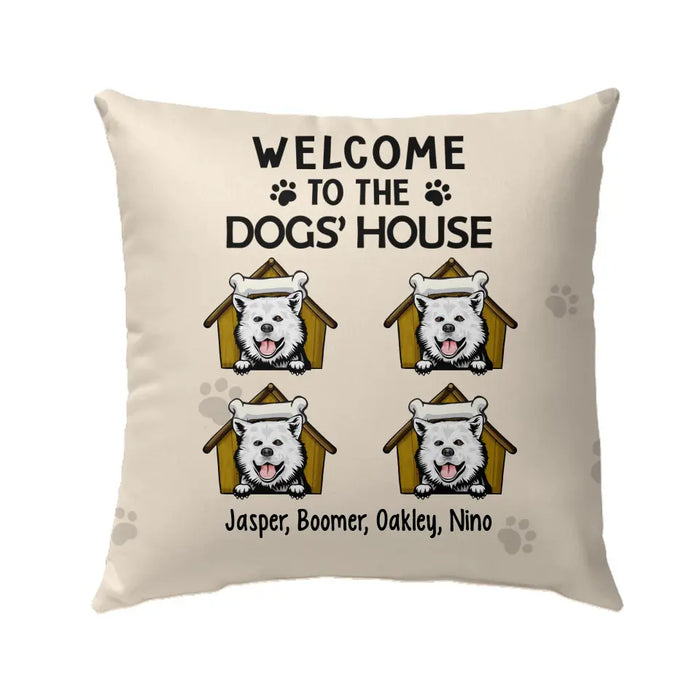 Personalized Pillow, Welcome To The Dog's House, Gift For Dog Lovers