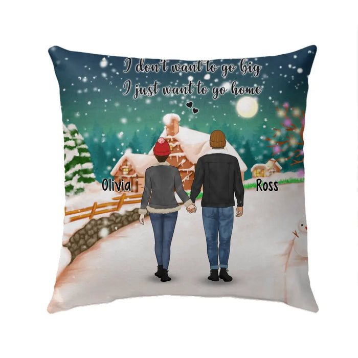 Personalized Pillow, Standing Couple and Family, Christmas Gift For Couples