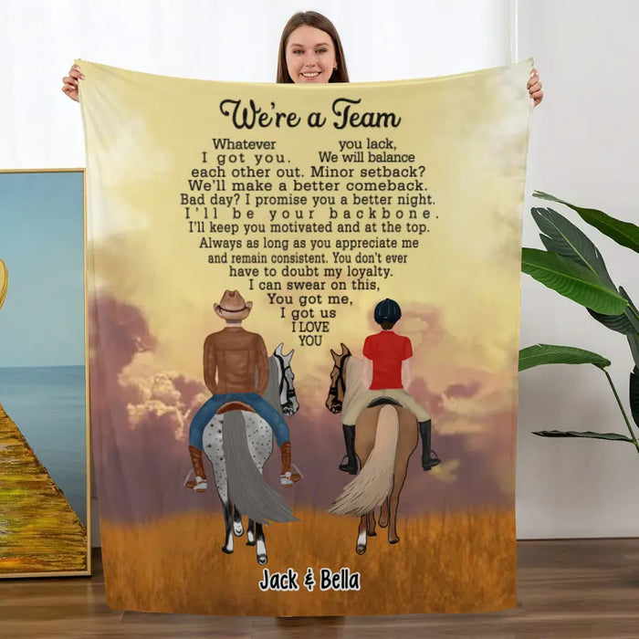 We're A Team Horse Riding Couple - Personalized Gifts Custom Horse Blanket for Couples, Horse Riding Lovers