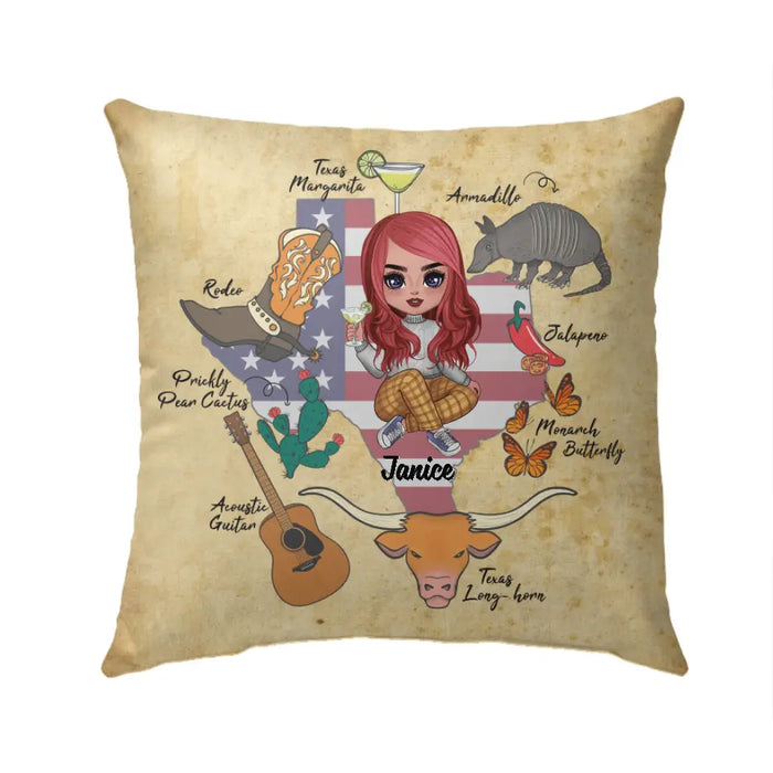 Texas Girl - Personalized Pillow For Her, Texas