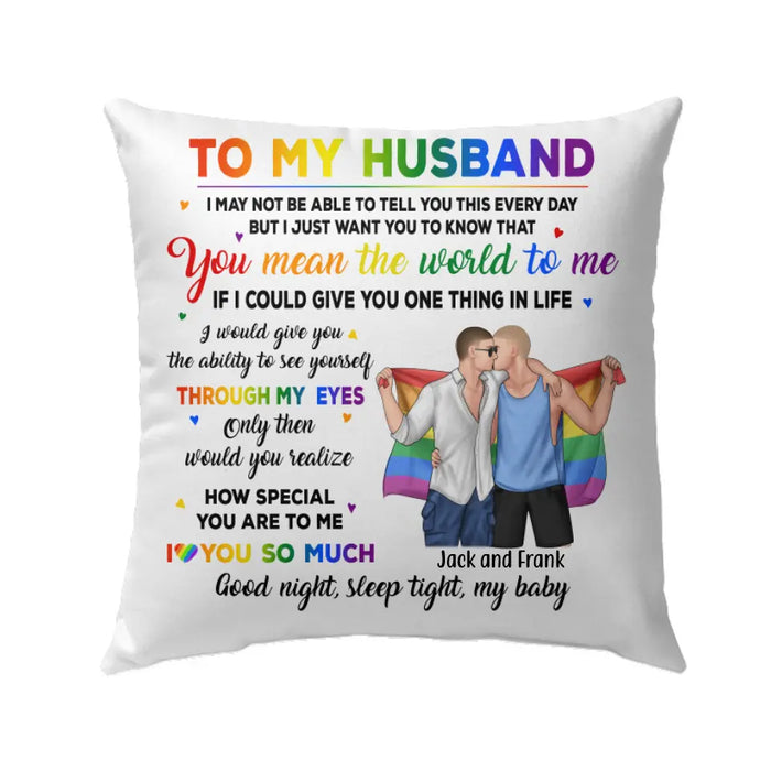 Personalized Pillow, To My Husband, Gifts For Him, Gifts For Her, Gifts for LGBT Couples