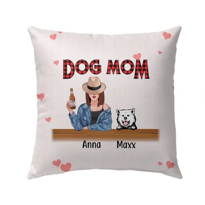 Personalized Pillow, Dog Mom, Custom Gift For Dog Lovers