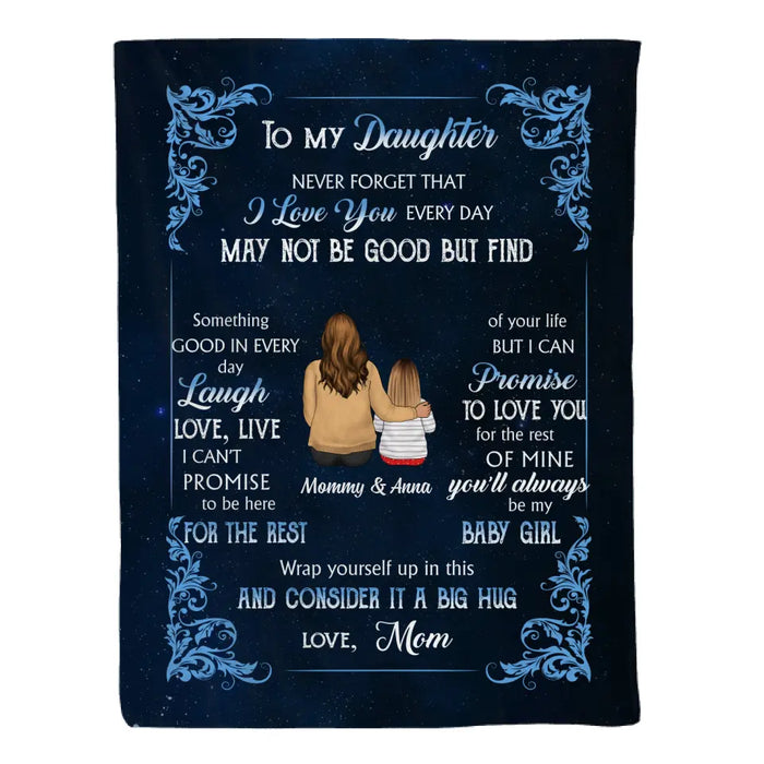 To My Daughter, Never Forget That I Love You - Personalized Gifts Custom Blanket For Daughter, Mother and Daughter Blanket