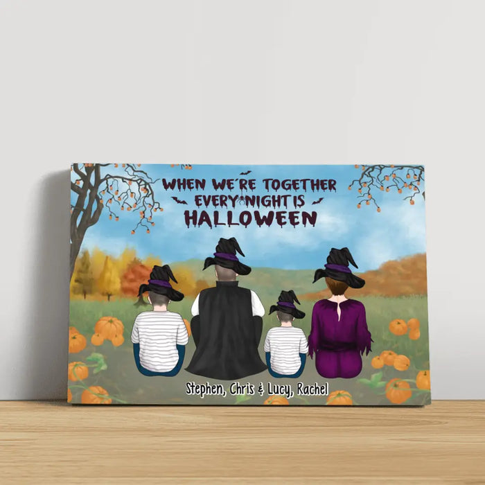 When We're Together Every Night Is Halloween - Personalized Gifts Custom Halloween Canvas For Family, Halloween