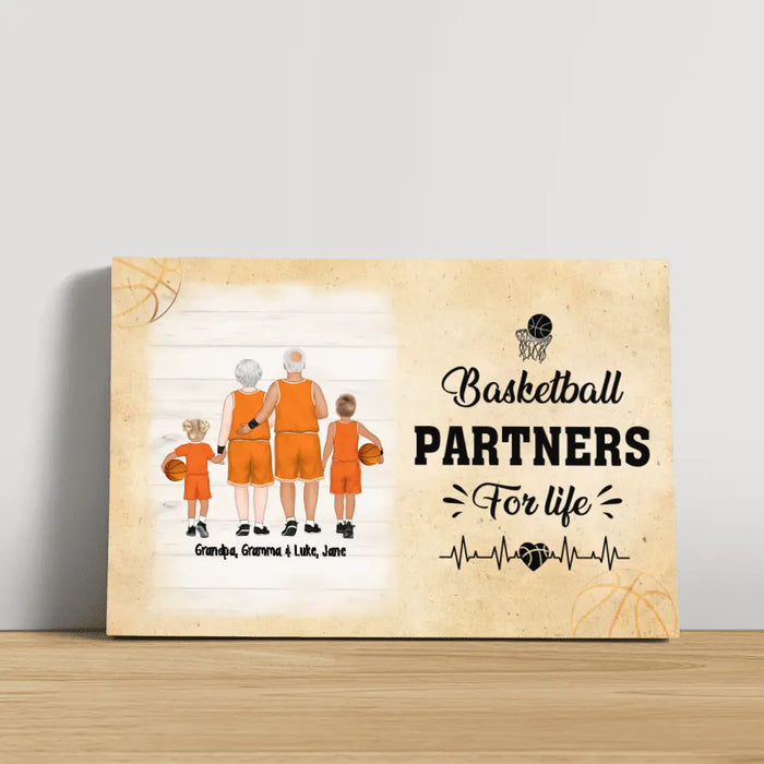 Basketball Partners For Life - Personalized Gifts Custom Canvas Basketball Gifts For Grandparents, Grandkids