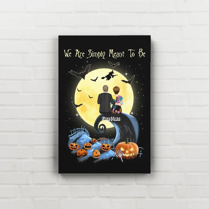 We Are Simply Meant to Be - Personalized Gifts Custom Halloween Canvas for Couples