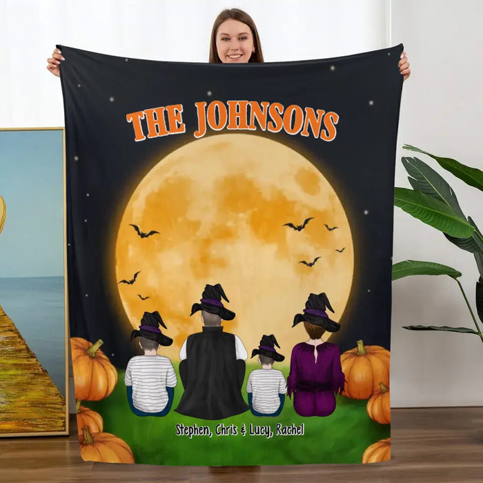 Personalized Family Portrait Blanket Custom Halloween Gift For Family