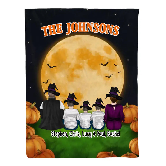 Personalized Family Portrait Blanket Custom Halloween Gift For Family