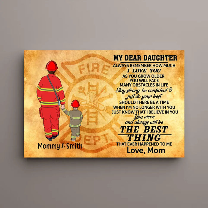 Always Remember How Much I Love You As You Grow Older - Personalized Gifts, Custom Firefighter Canvas for Son or Daughter From Mother