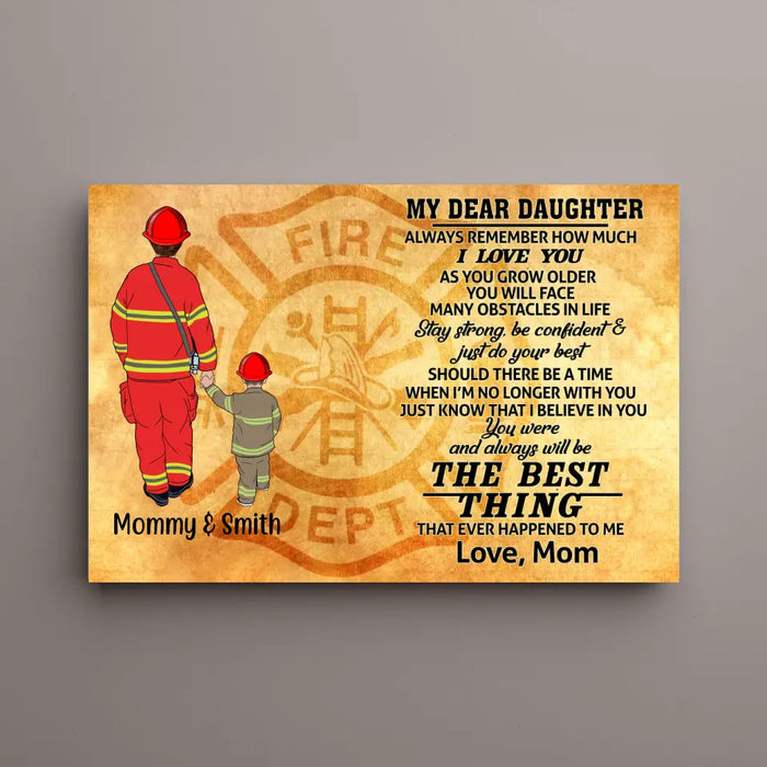 Always Remember How Much I Love You As You Grow Older - Personalized Gifts, Custom Firefighter Canvas for Son or Daughter From Mother