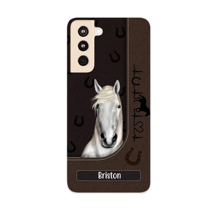 Personalized Gifts Custom Phone Case For Horse Lovers, Horse Heartbeat