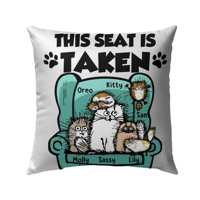 Personalized Pillow, This Seat Is Taken, Custom Gift For Cat Lovers