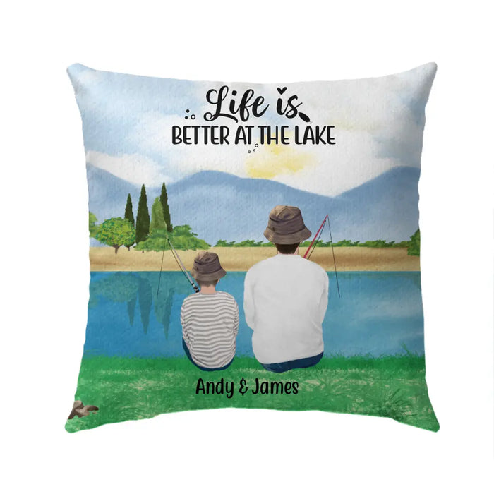 Personalized Pillow, Life Is Better At The Lake - Fishing Partners Gift, Gift For Fishers