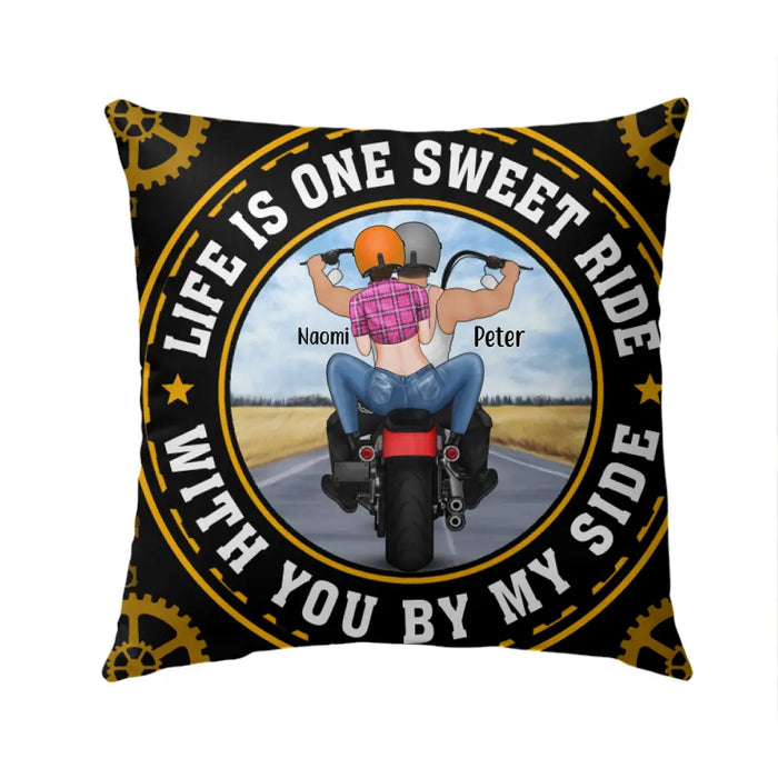 Life Is One Sweet Ride - Personalized Pillow For Couples, Him, Her, Motorcycle Lovers