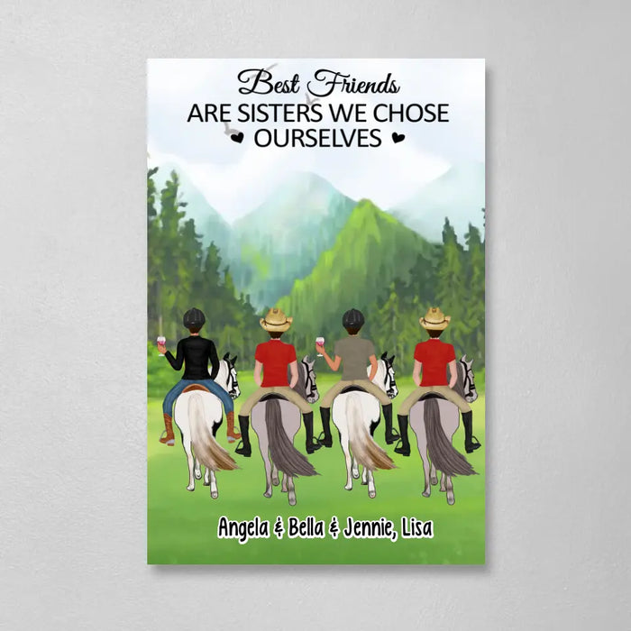 The Best Time Of Your Life Are With The Best Friends Of Your Life - Personalized Gifts Custom Horse Riding Lovers Canvas For Best Friends, Horse Riding Lovers