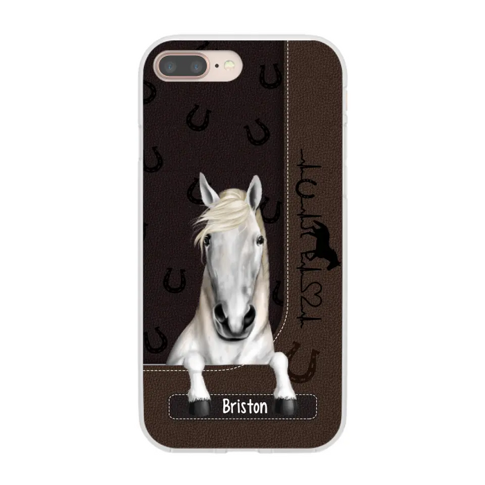 Personalized Gifts Custom Phone Case For Horse Lovers, Horse Heartbeat