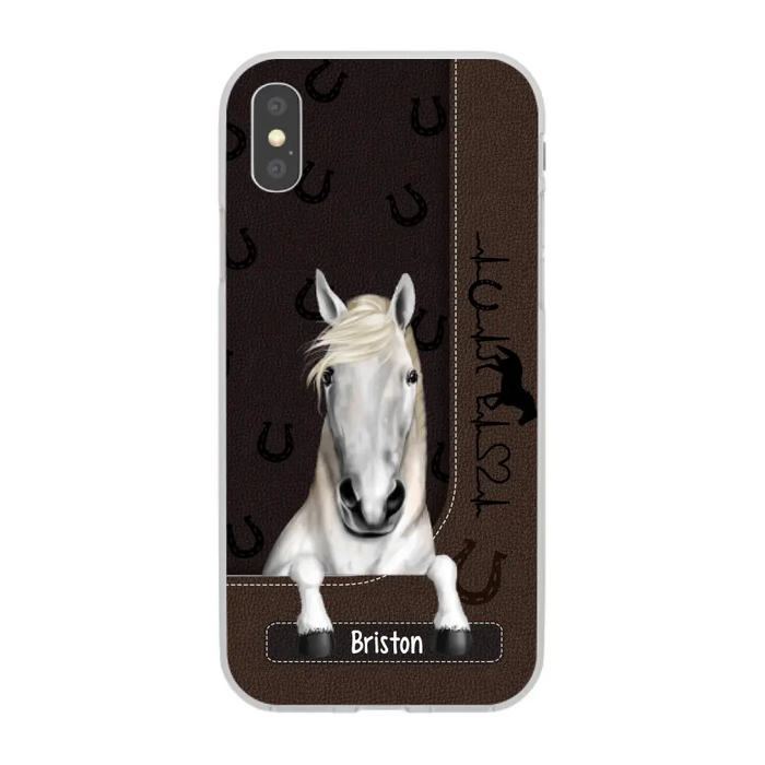 Personalized Gifts Custom Phone Case For Horse Lovers, Horse Heartbeat