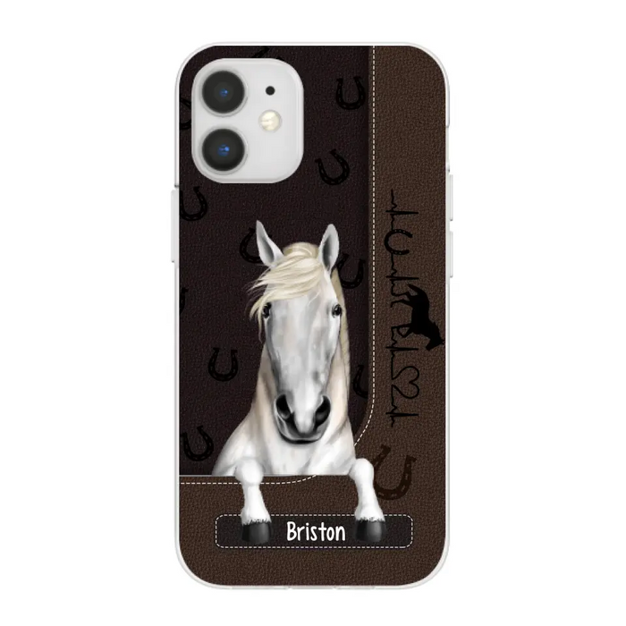 Personalized Gifts Custom Phone Case For Horse Lovers, Horse Heartbeat