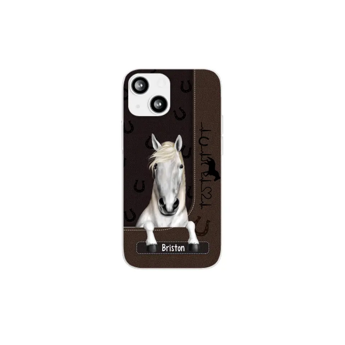 Personalized Gifts Custom Phone Case For Horse Lovers, Horse Heartbeat