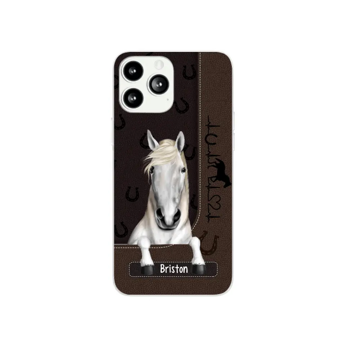 Personalized Gifts Custom Phone Case For Horse Lovers, Horse Heartbeat