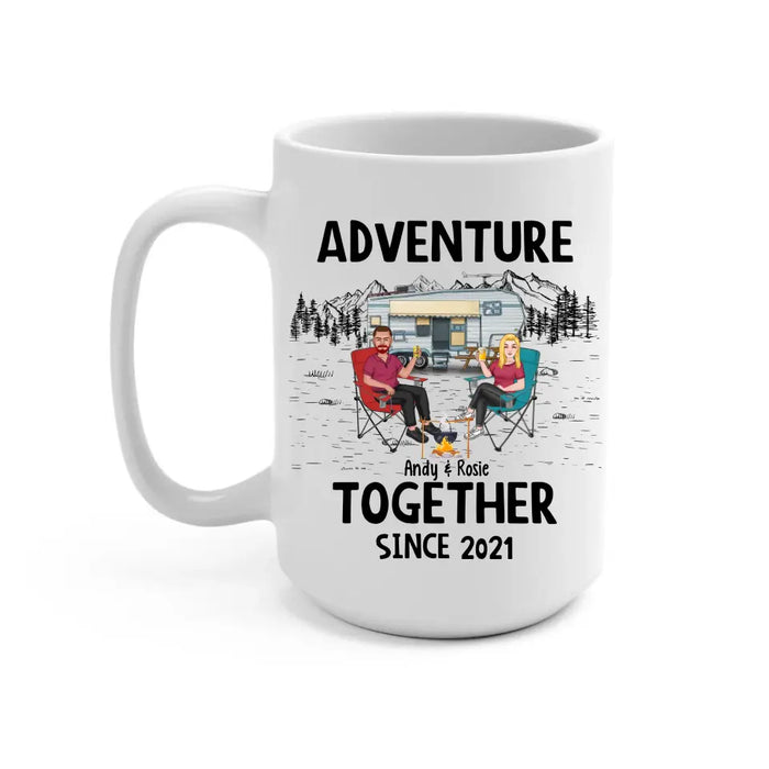 Adventure Together Since Year - Personalized Gifts Custom Camping Mug For Couples, Camping Lovers