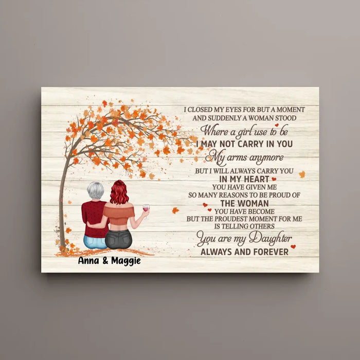 To My Daughter, I Closed My Eyes For But A Moment And Suddenly A Woman - Personalized Gifts Custom Autumn Canvas For Daughter