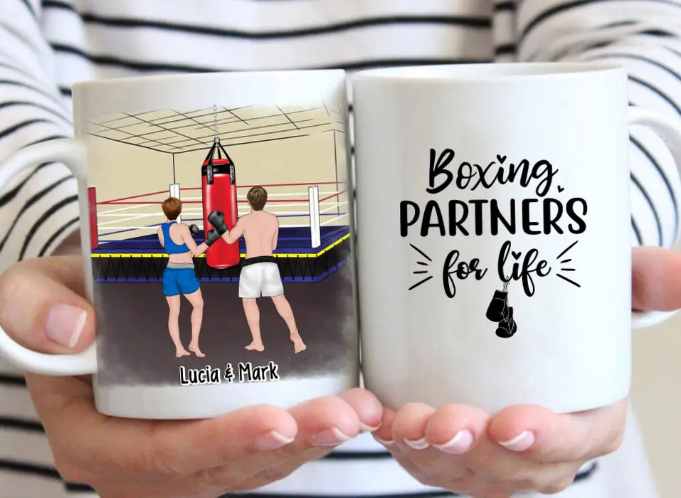 Boxing Partners For Life - Personalized Gifts Custom Boxing Mug For Couples, Boxing Lovers