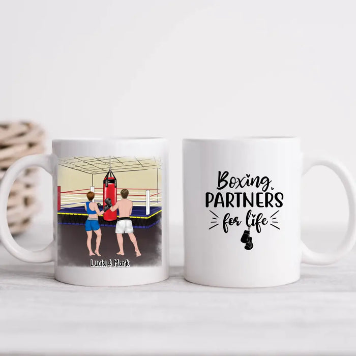 Boxing Partners For Life - Personalized Gifts Custom Boxing Mug For Couples, Boxing Lovers