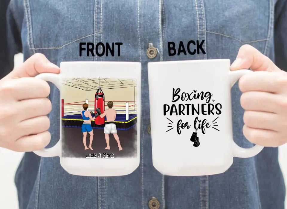 Boxing Partners For Life - Personalized Gifts Custom Boxing Mug For Couples, Boxing Lovers