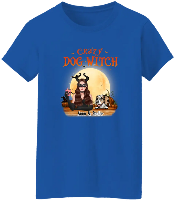 Crazy Dog Witch - Halloween Personalized Gifts Custom Shirt For Witches For Her, Dog Lovers