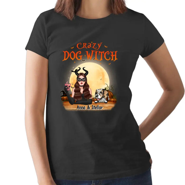 Crazy Dog Witch - Halloween Personalized Gifts Custom Shirt For Witches For Her, Dog Lovers