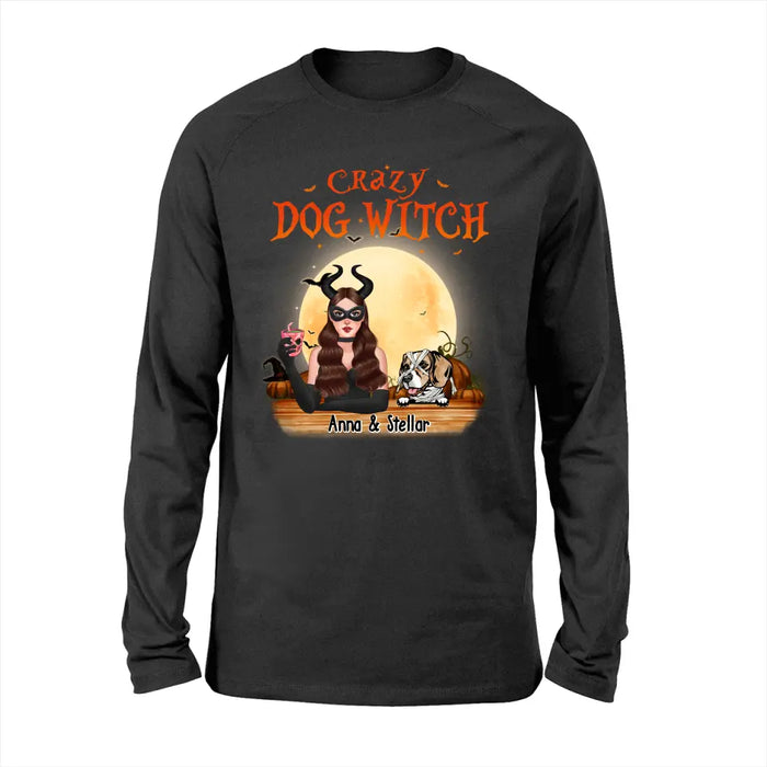 Crazy Dog Witch - Halloween Personalized Gifts Custom Shirt For Witches For Her, Dog Lovers