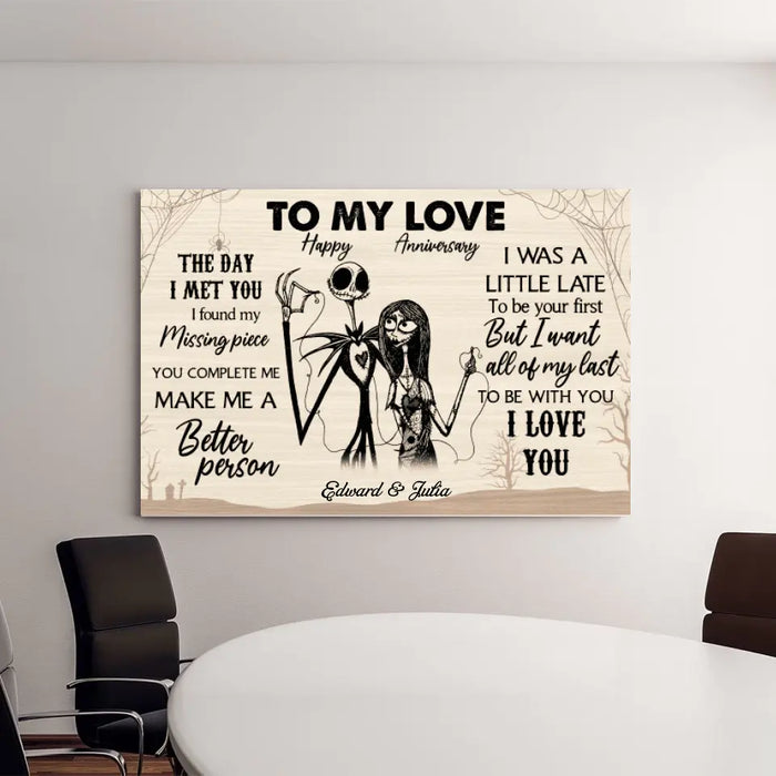 Personalized Gifts Custom Wedding Canvas For Couples, Wedding, Anniversary Gifts - To My Love