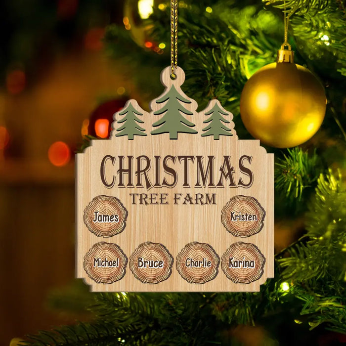 Christmas Tree Farm - Personalized Gifts Custom Layered Ornament For Family