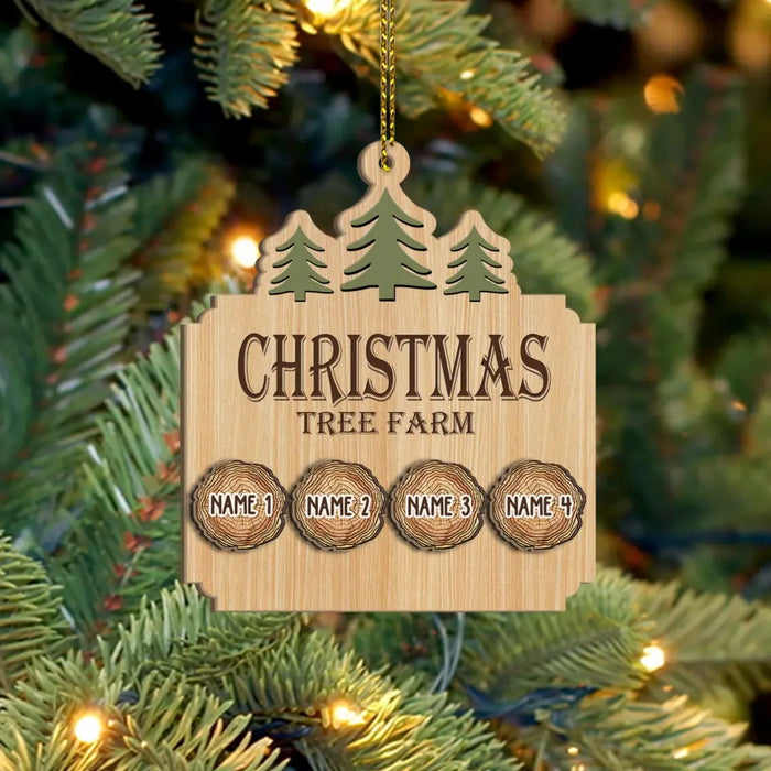 Christmas Tree Farm - Personalized Gifts Custom Layered Ornament For Family