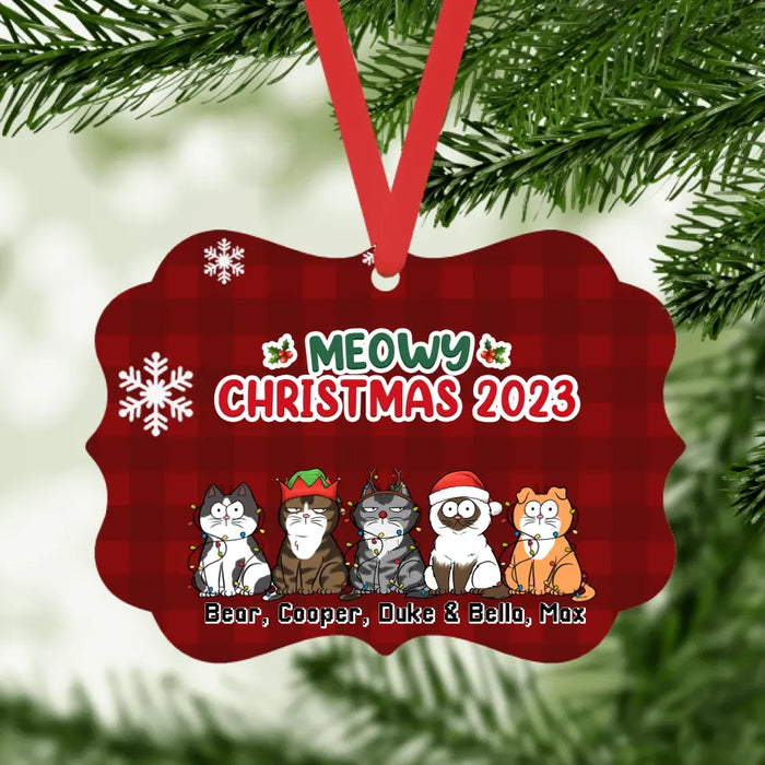 Meowy Christmas 2023 - Personalized Christmas Gifts Custom Ornament for Fur Family, Cat Lovers