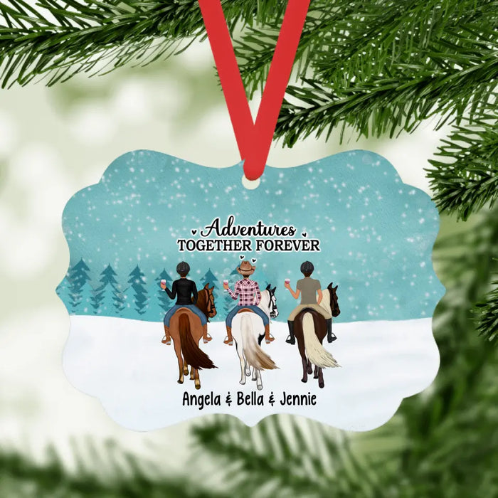 Adventures Together Forever - Personalized Ornament For Horseback Riding Lovers, Horse Gift For Sister