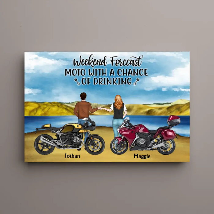 That's What I Do I Ride, I Drink, and I Know Things - Personalized Gifts Custom Motor Canvas for Couples, Motorcycle Lovers