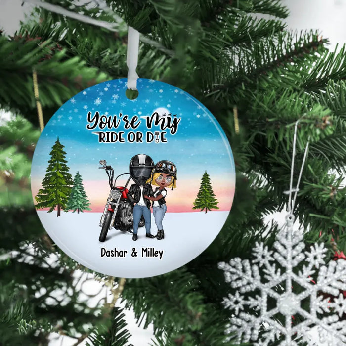 You're My Ride Or Die - Personalized Gifts Custom Motorcycle Ornament For Biker Couples, Motorcycle Lovers