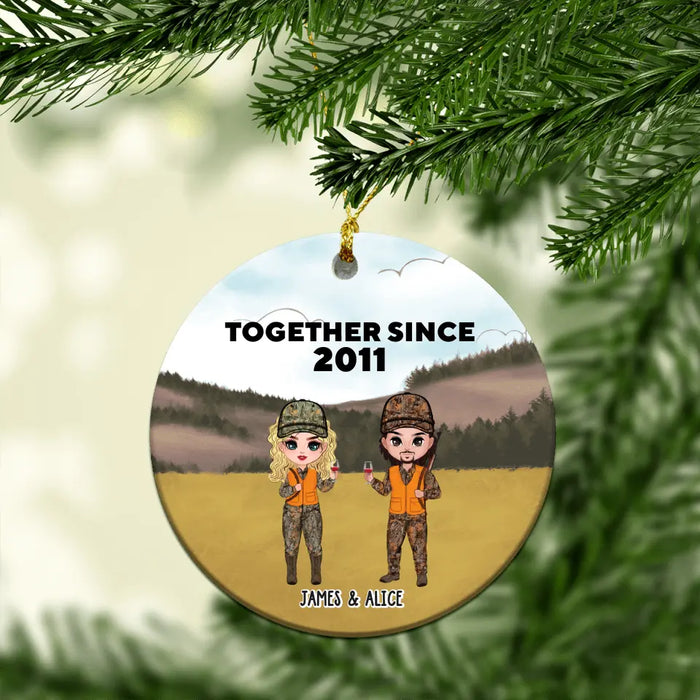 Hunting Partners For Life Couple Drinking - Personalized Christmas Gifts Custom Ornament For Couples, Hunting Lovers, Hunters